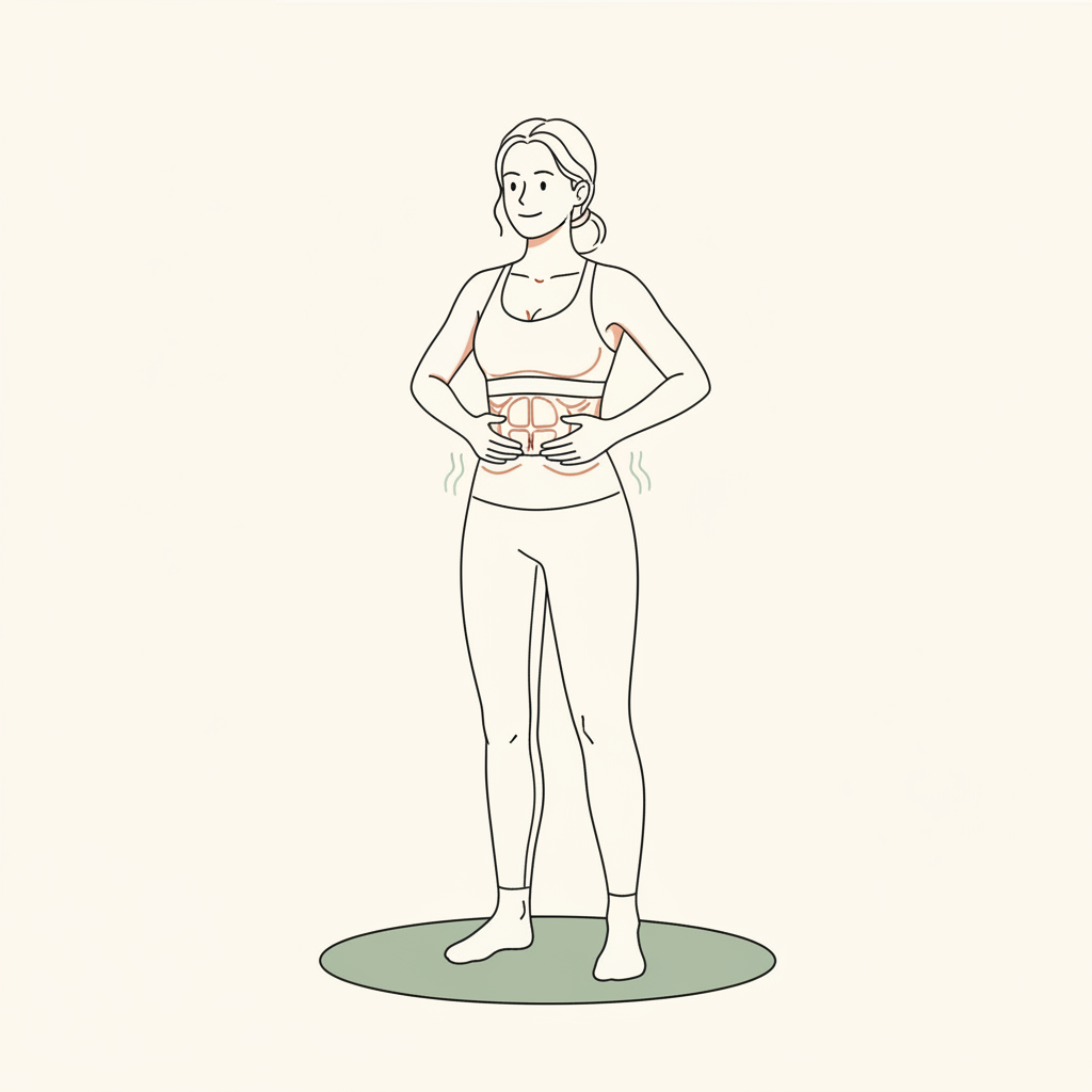 Illustration of 360-Degree Breath with Transverse Abdominis Engagement