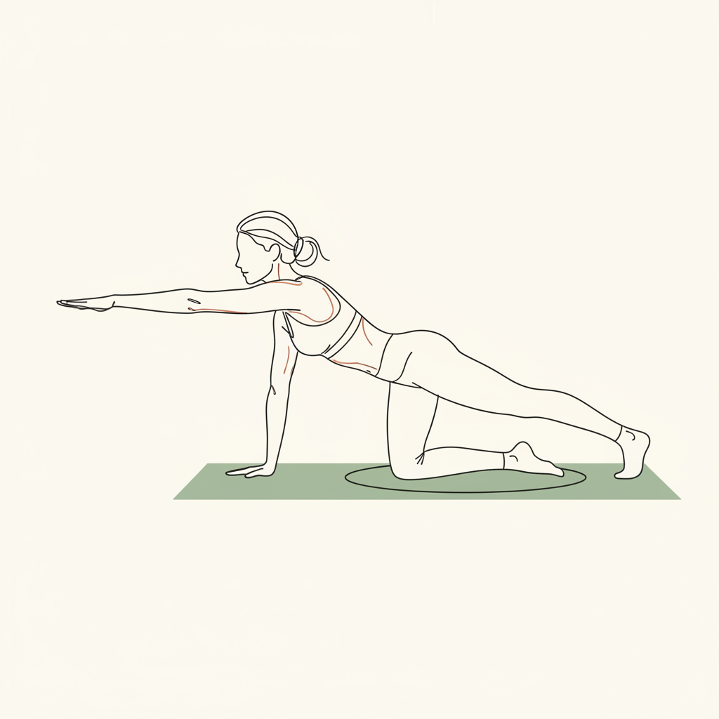 Illustration of All Fours Opposite Arm/Leg Tap