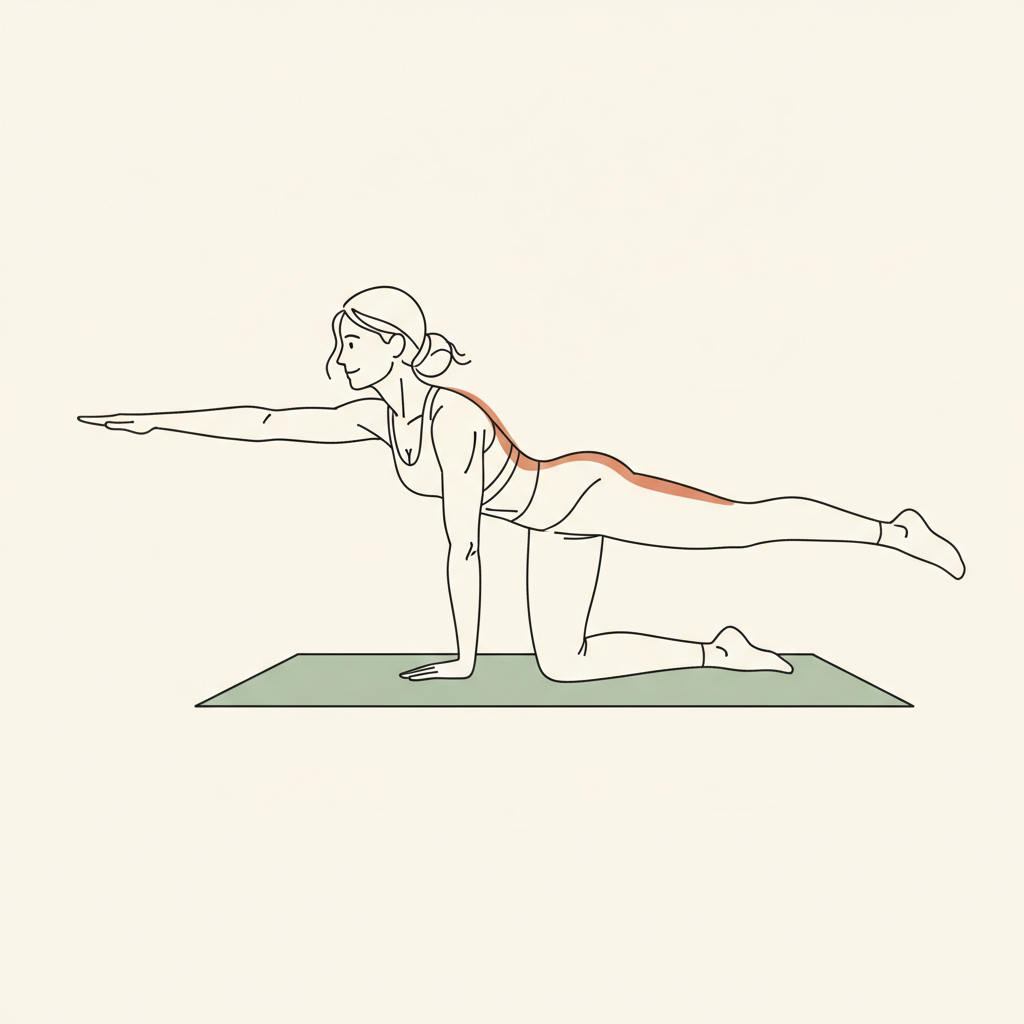 Illustration of Bird-Dog (slow and controlled)