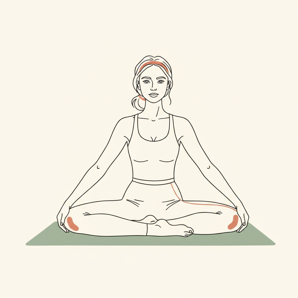 Illustration of Bound Angle Pose (Baddha Konasana)