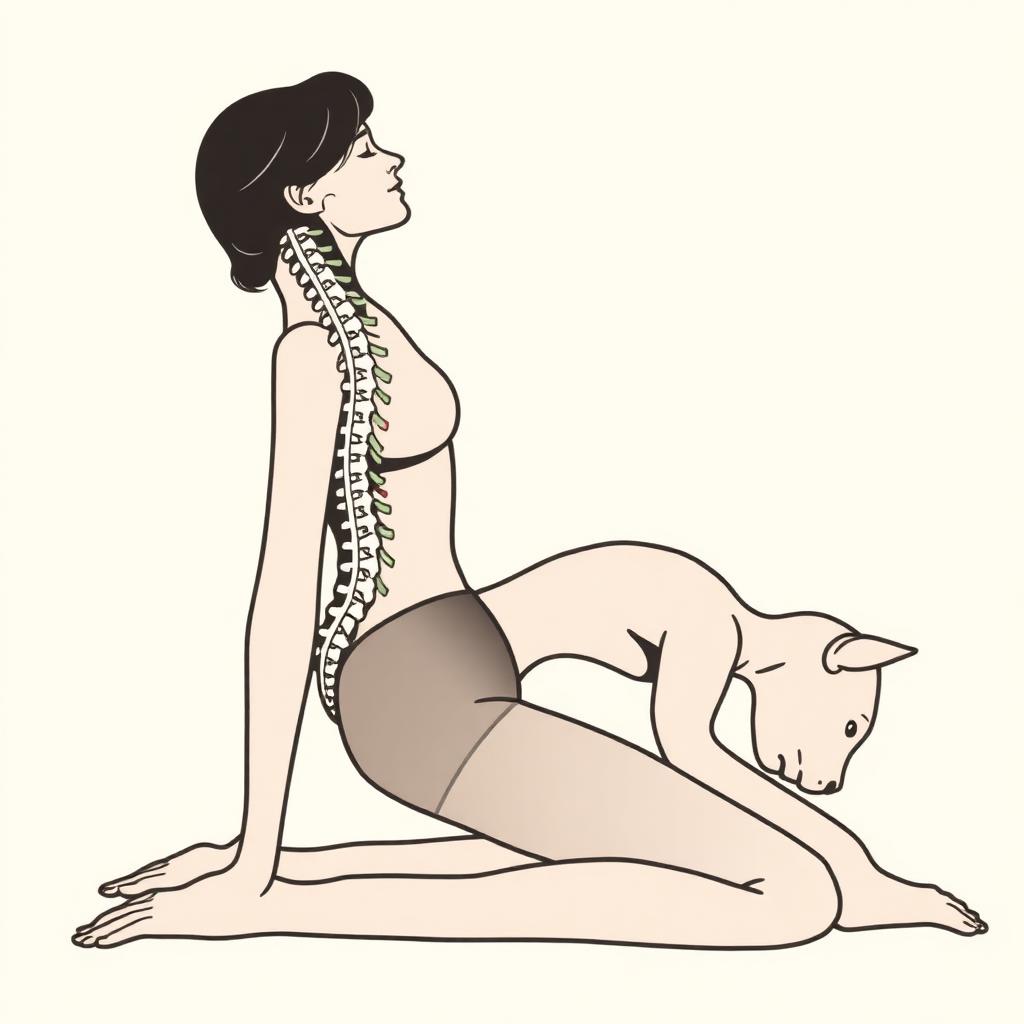 Illustration of Cat-Cow (on all fours)