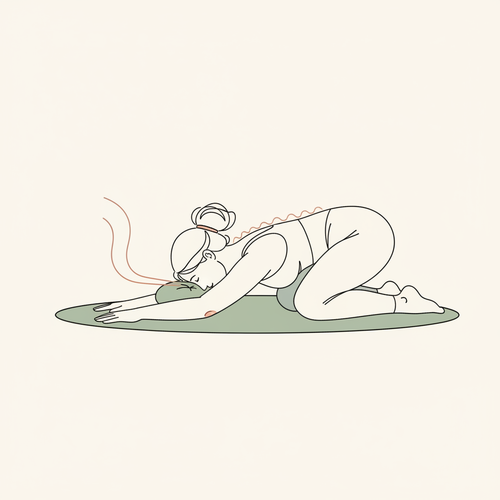 Illustration of Child's Pose with Breath Focus