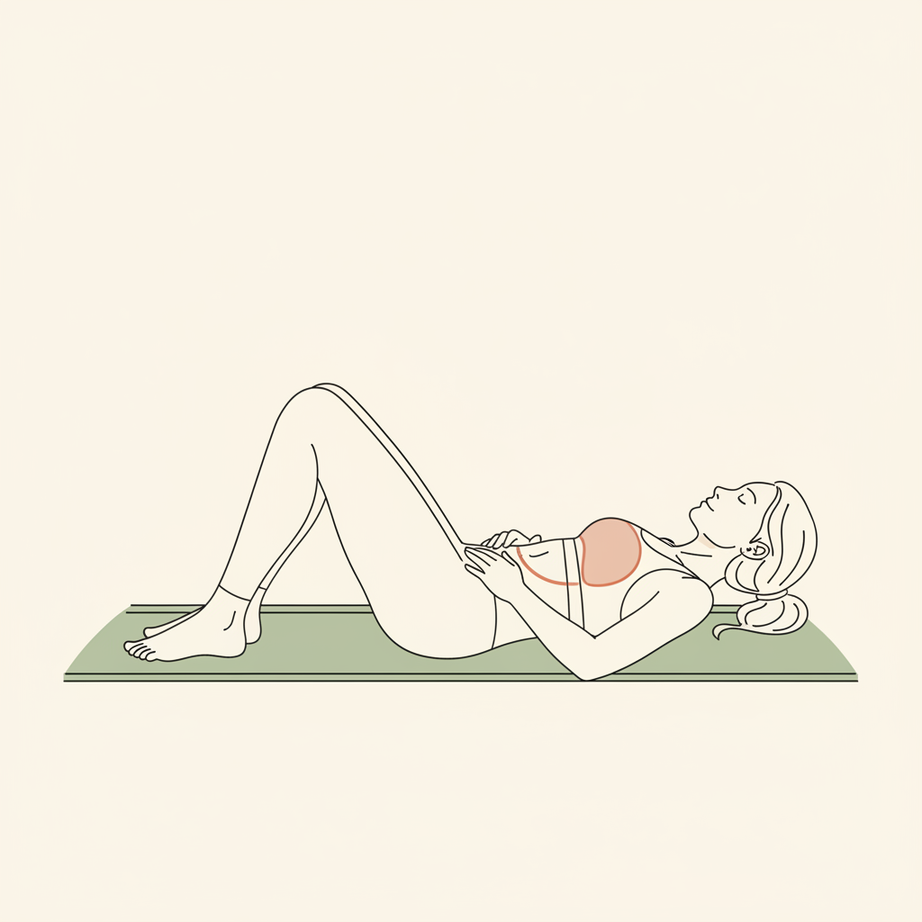Illustration of Diaphragmatic Breathing with Pelvic Floor Lift