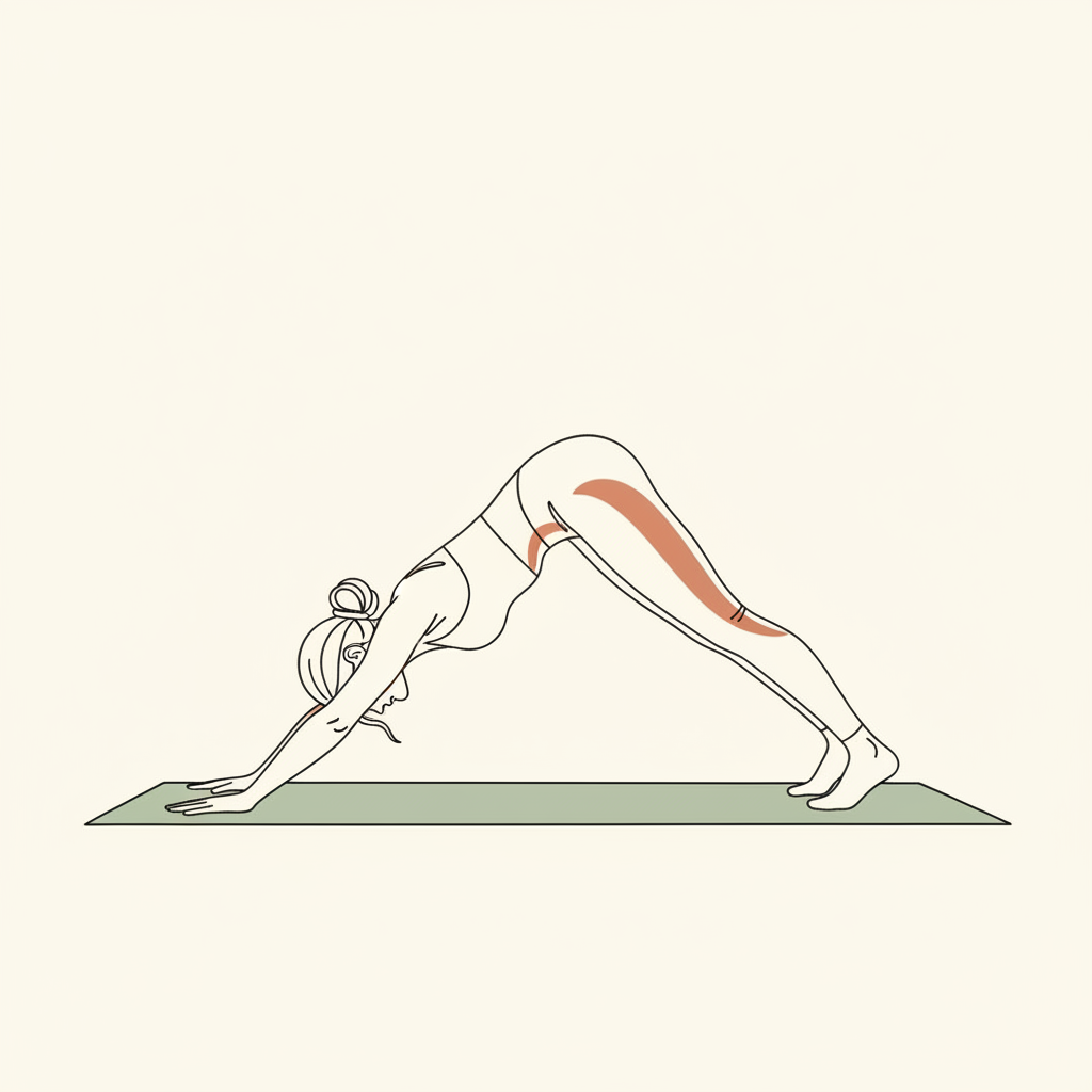 Illustration of Downward Dog into Plank Flow