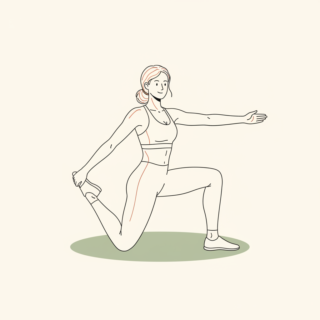Illustration of Dynamic Quad Stretch (kneeling)