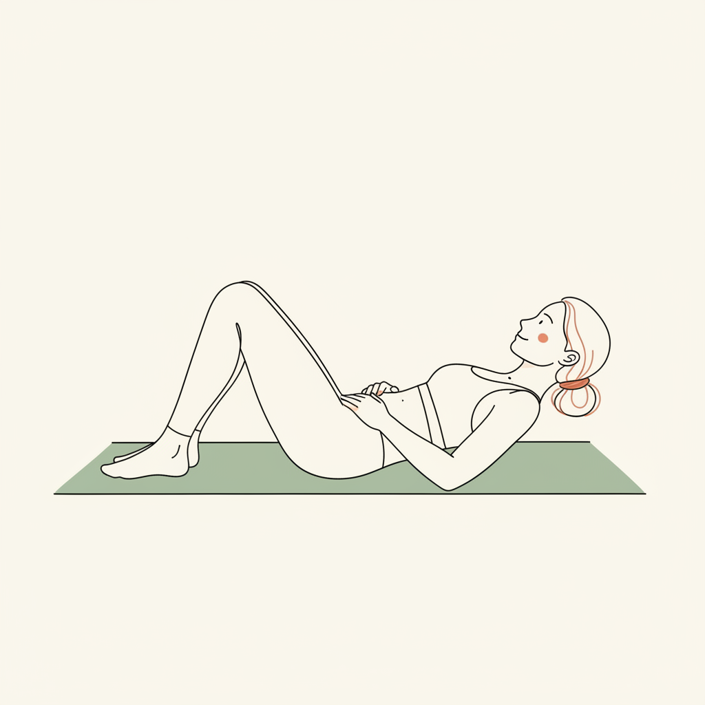 Illustration of Gentle Pelvic Tilts (supine)