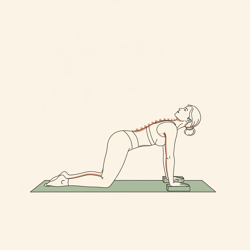 Illustration of Gentle Pelvic Tilts to Bridge Pose