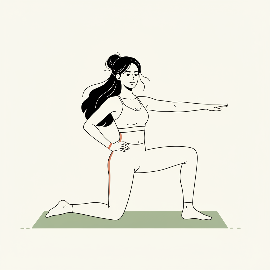 Illustration of Half-Kneeling Hip Flexor Stretch