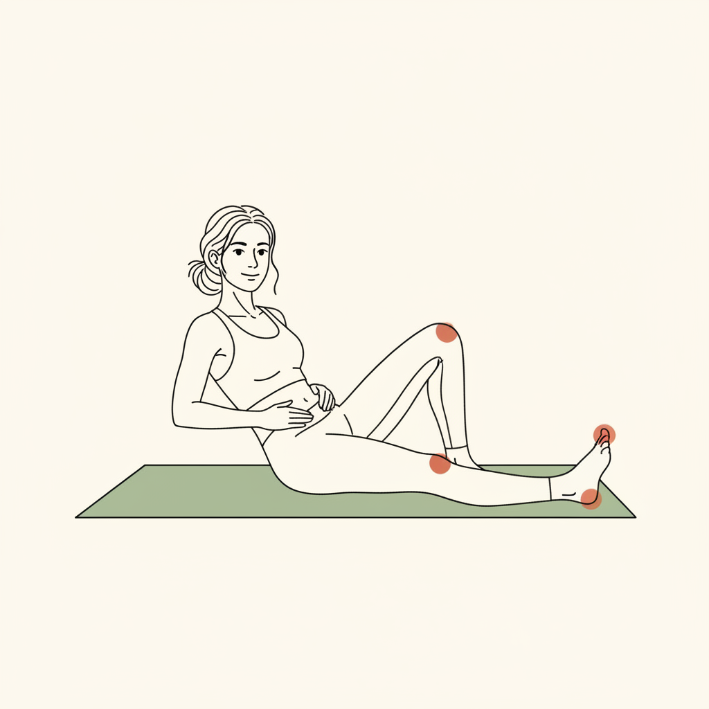 Illustration of Heel Slides with Abdominal Bracing