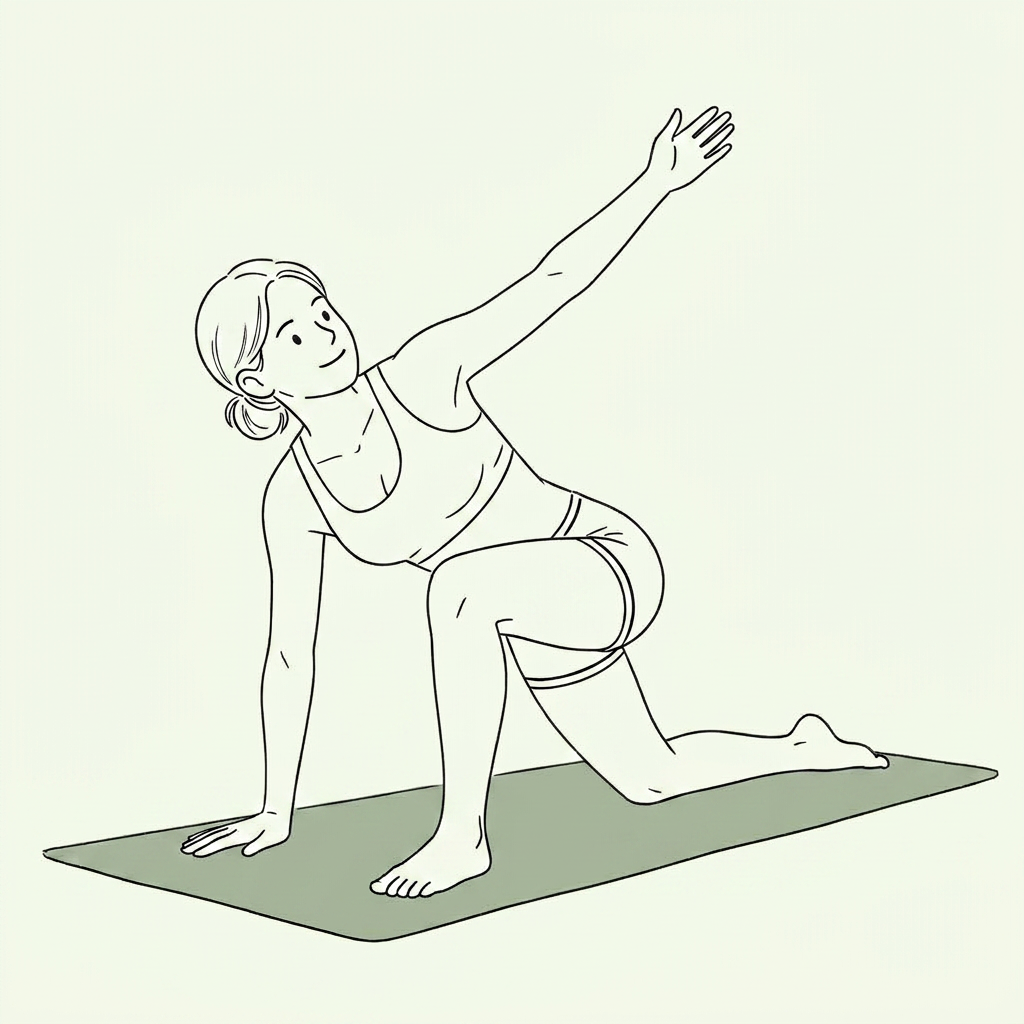 Illustration of Half-Kneeling Hip Flexor Stretch
