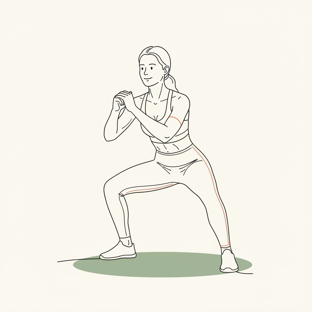 Illustration of Jump Squats Optional Low-Impact Alternative Fast Air Squats