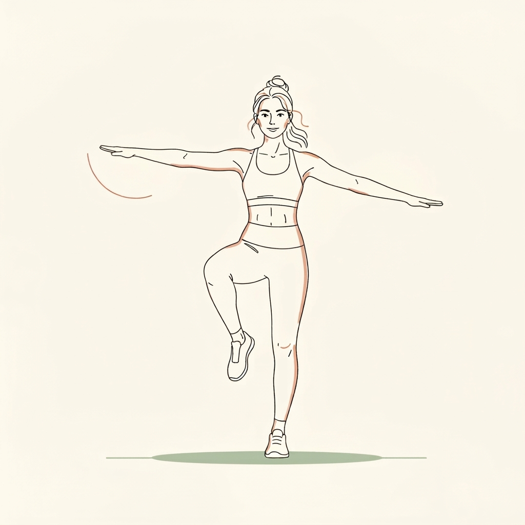 Illustration of Marching in Place with Arm Circles