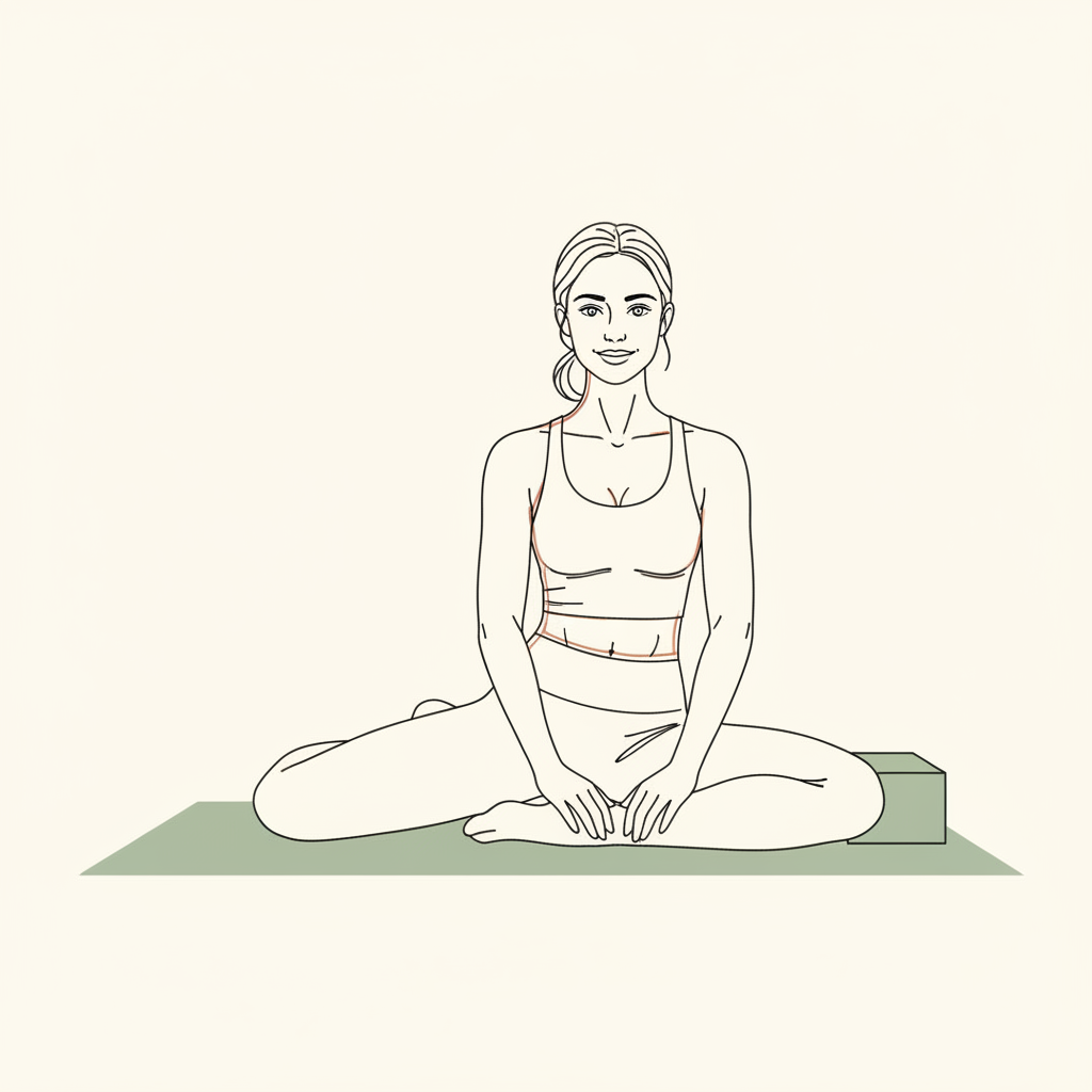 Illustration of Pigeon Pose Prep (or seated variation)