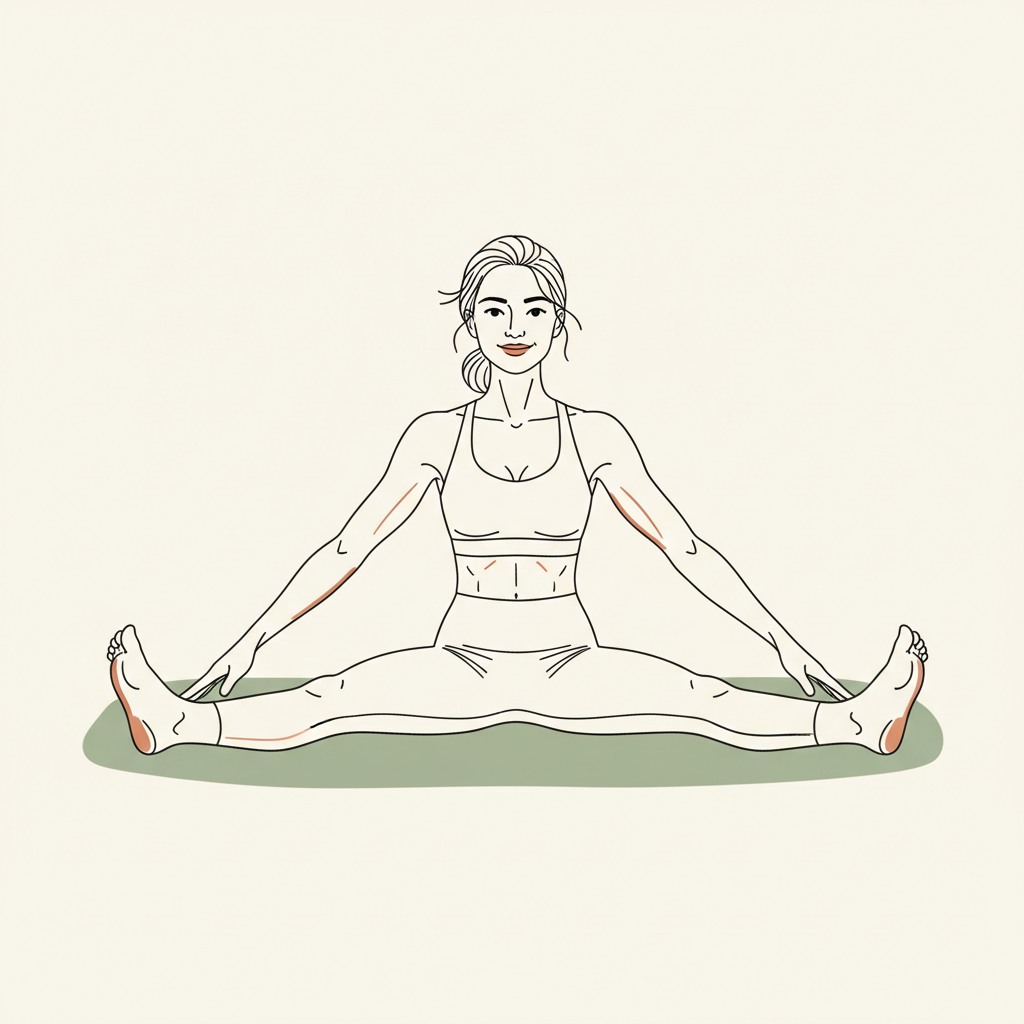 Illustration of Reclined Butterfly (feet together, knees open)
