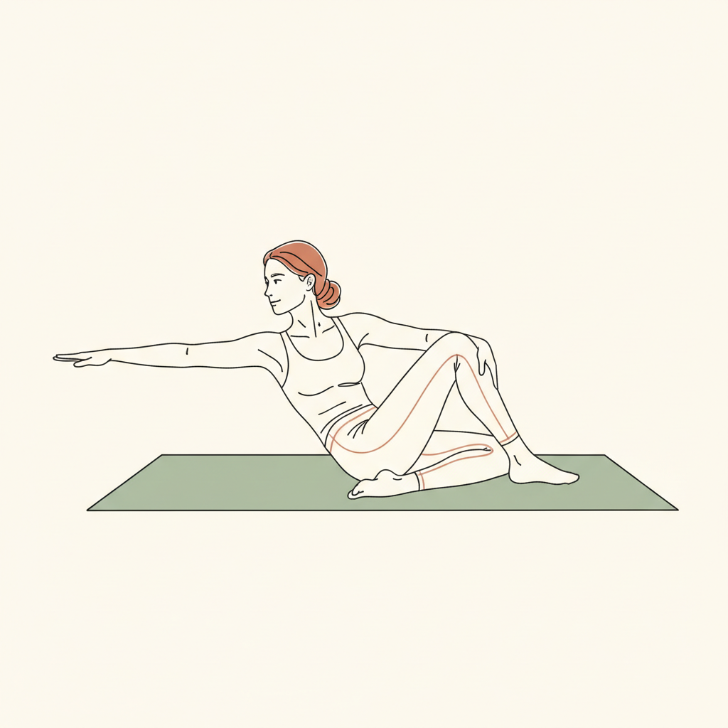 Illustration of Reclined Spinal Twist