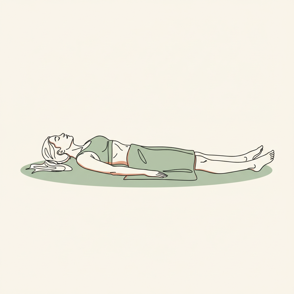 Illustration of Savasana with Blanket