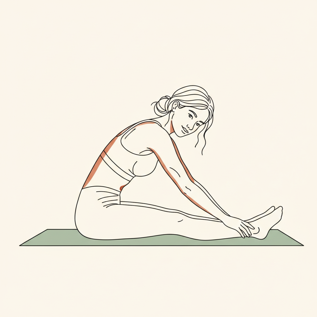 Illustration of Seated Forward Fold with Softness