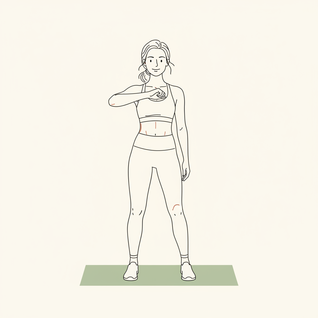 Illustration of Standing Crossbody Crunch