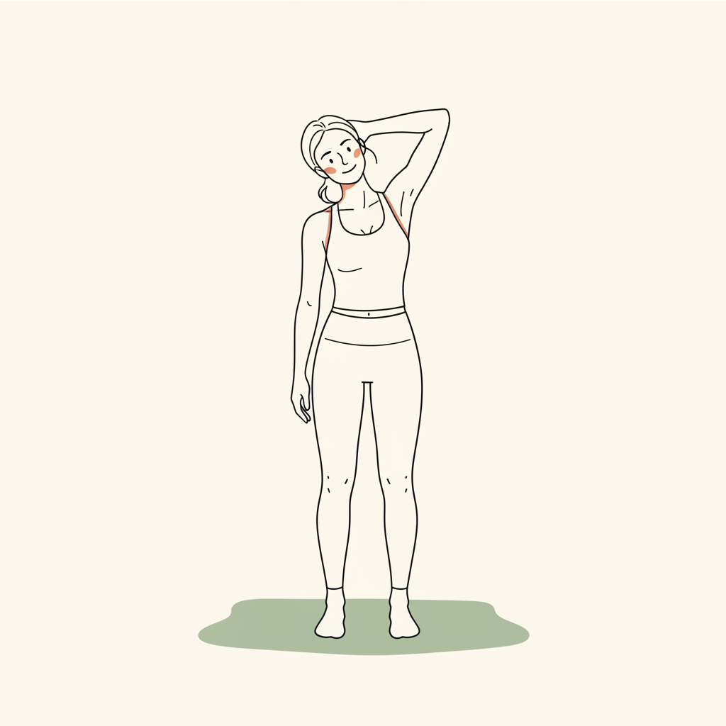 Illustration of Standing Gentle Neck Rolls