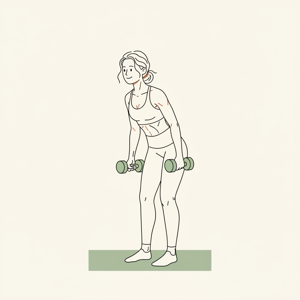 Illustration of Standing Row (with band or light weights)