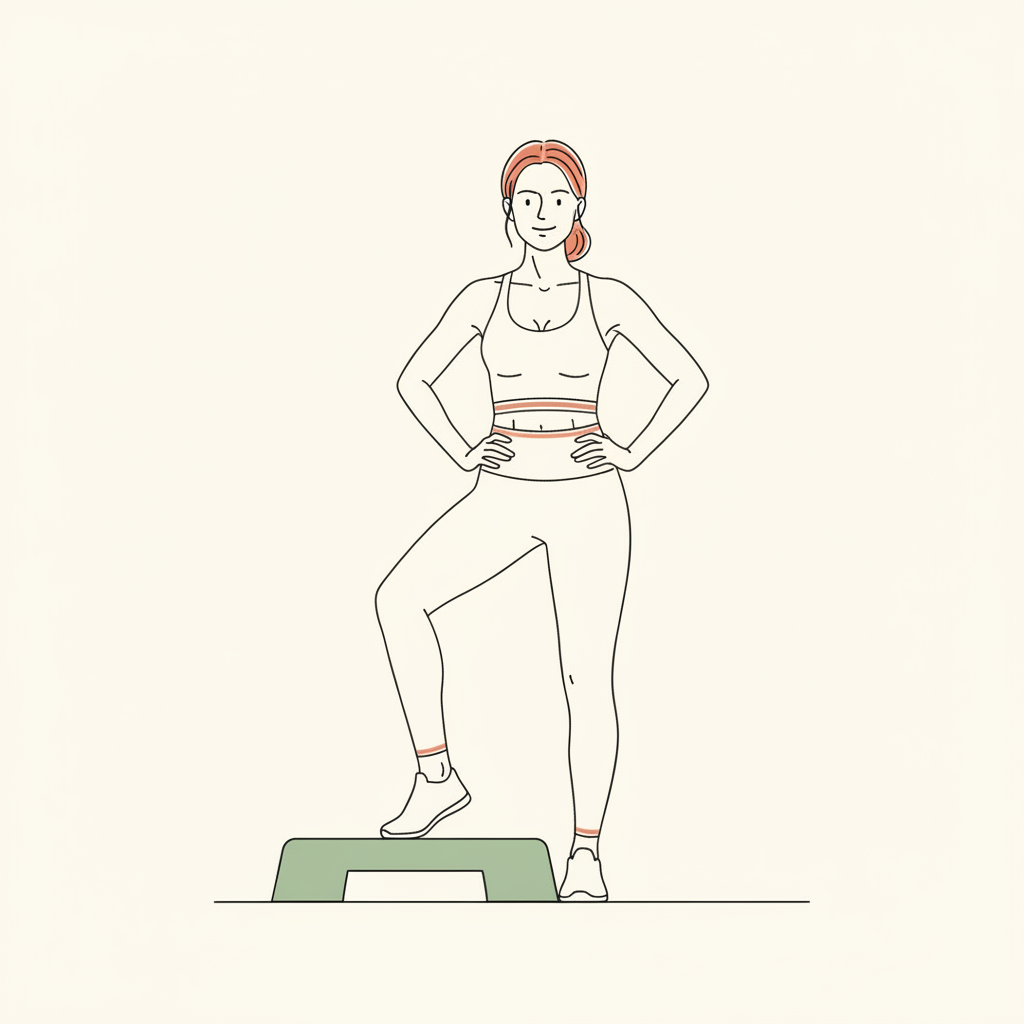 Illustration of Step-Ups (knee drive)