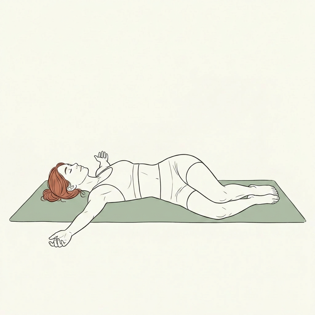 Illustration of Supine Spinal Twist