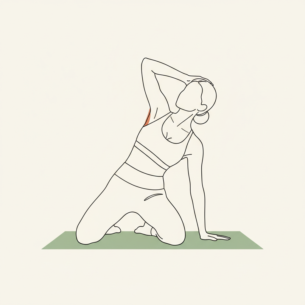 Illustration of Thoracic Rotations (Kneeling)