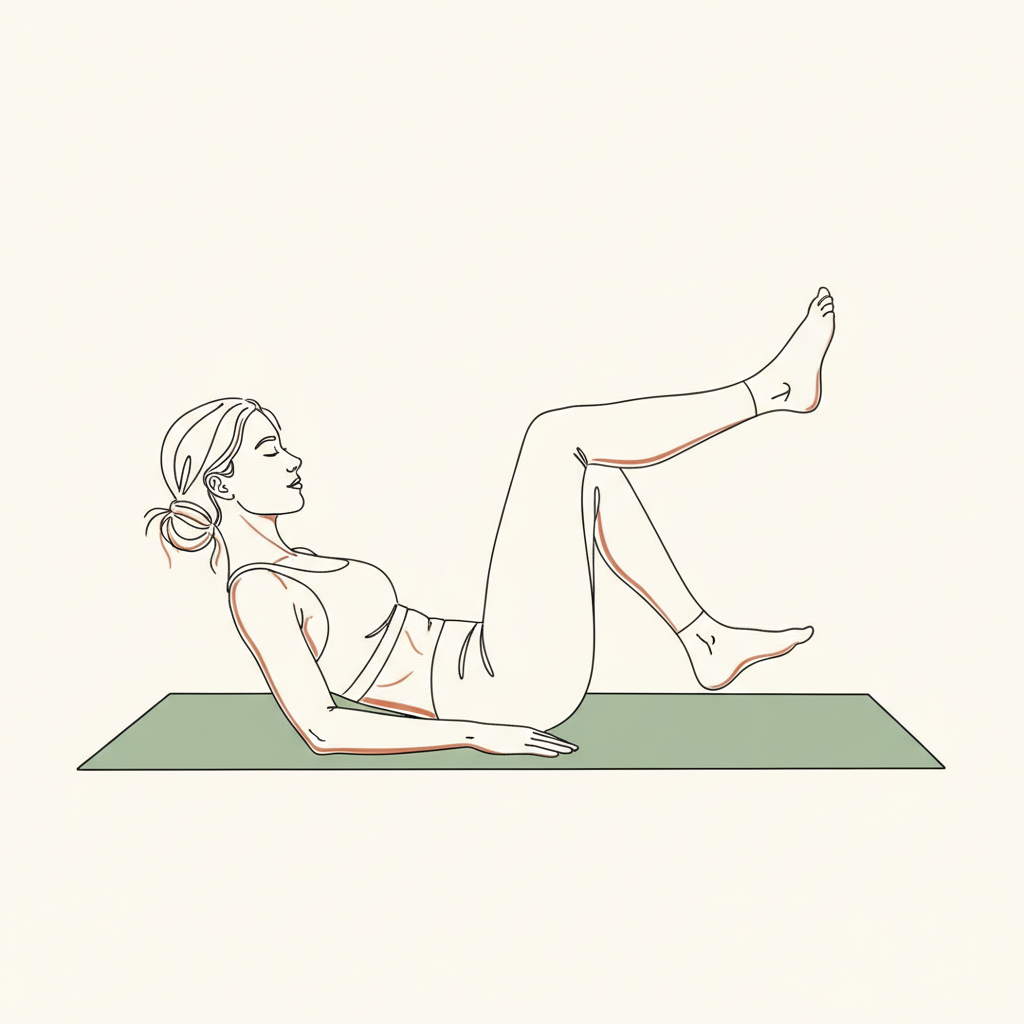 Illustration of Toe Taps (supine)