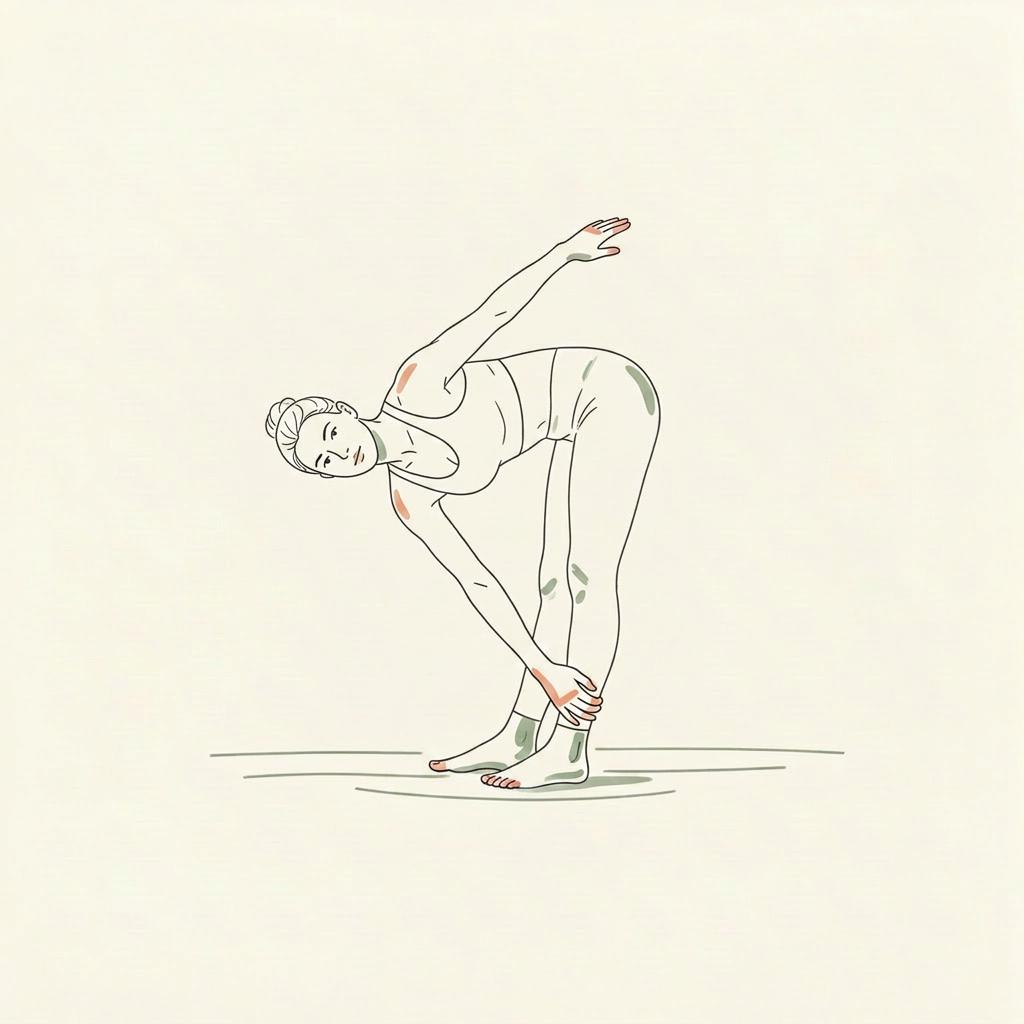 Illustration of Toe Touch with Opposite Arm Reach (left leg back)