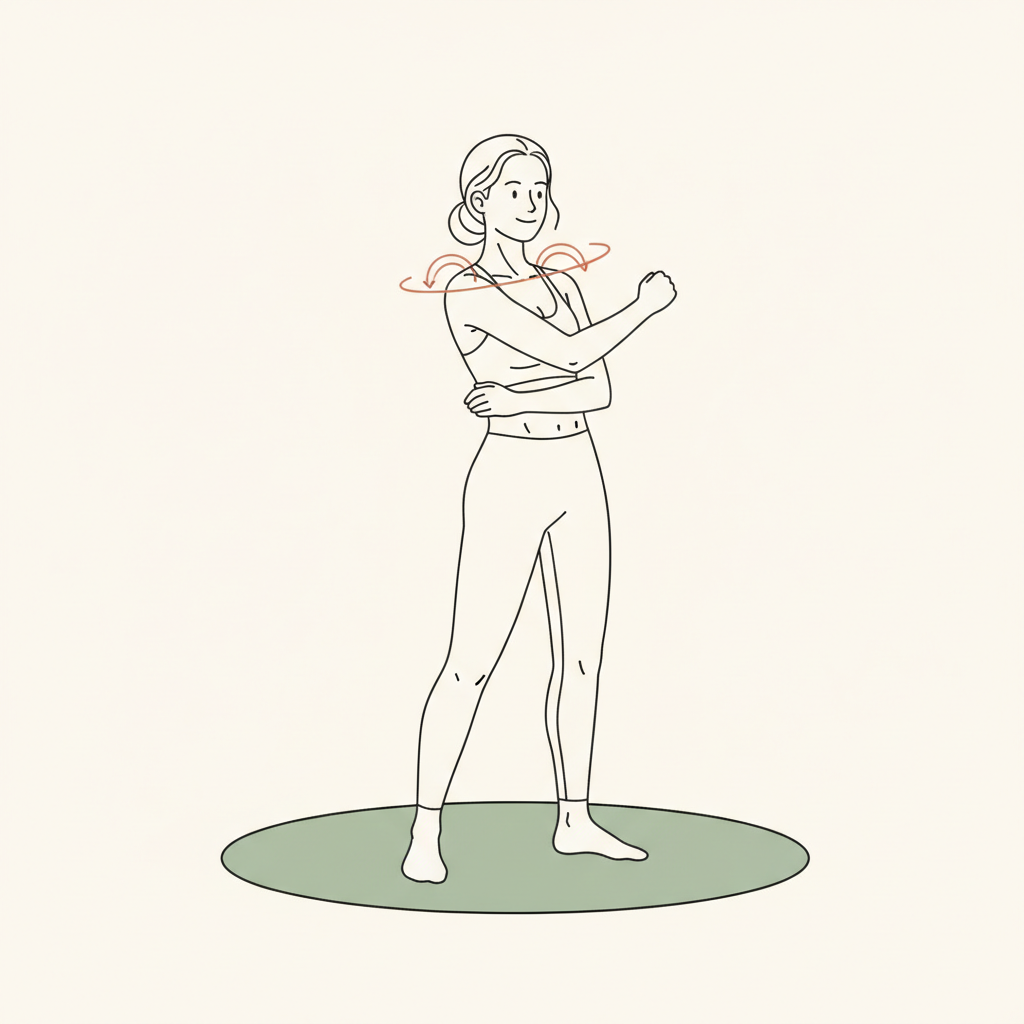 Illustration of Torso Twists & Shoulder Rolls