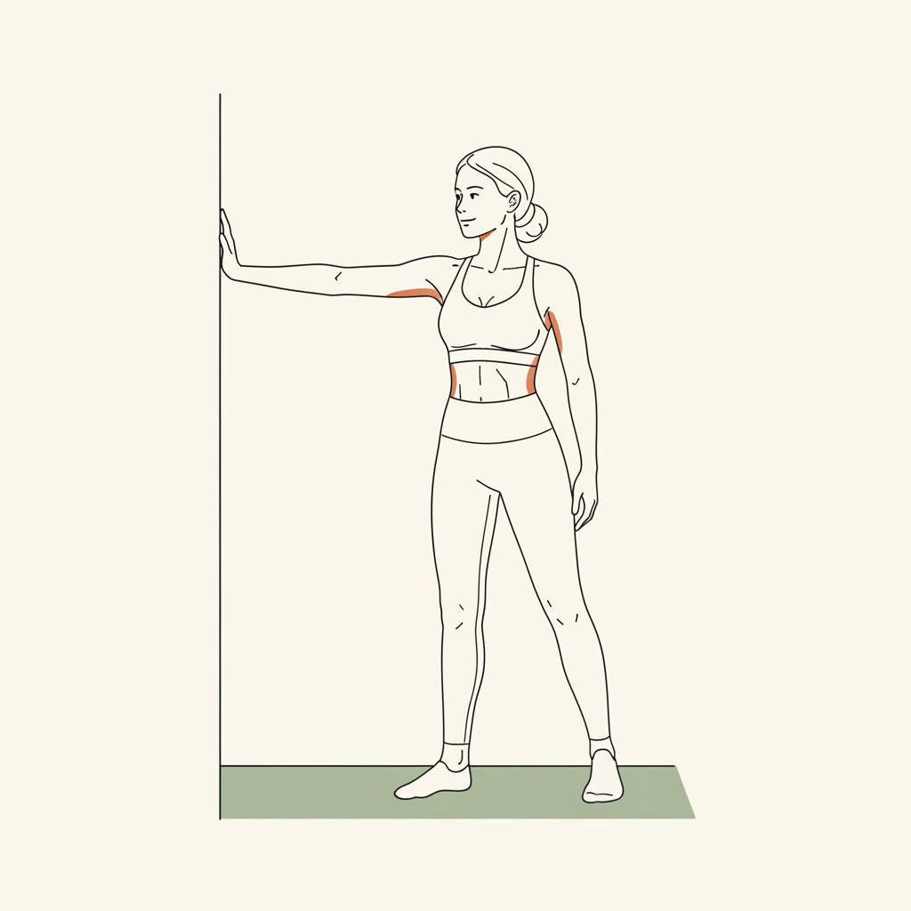 Illustration of Wall Chest Stretch