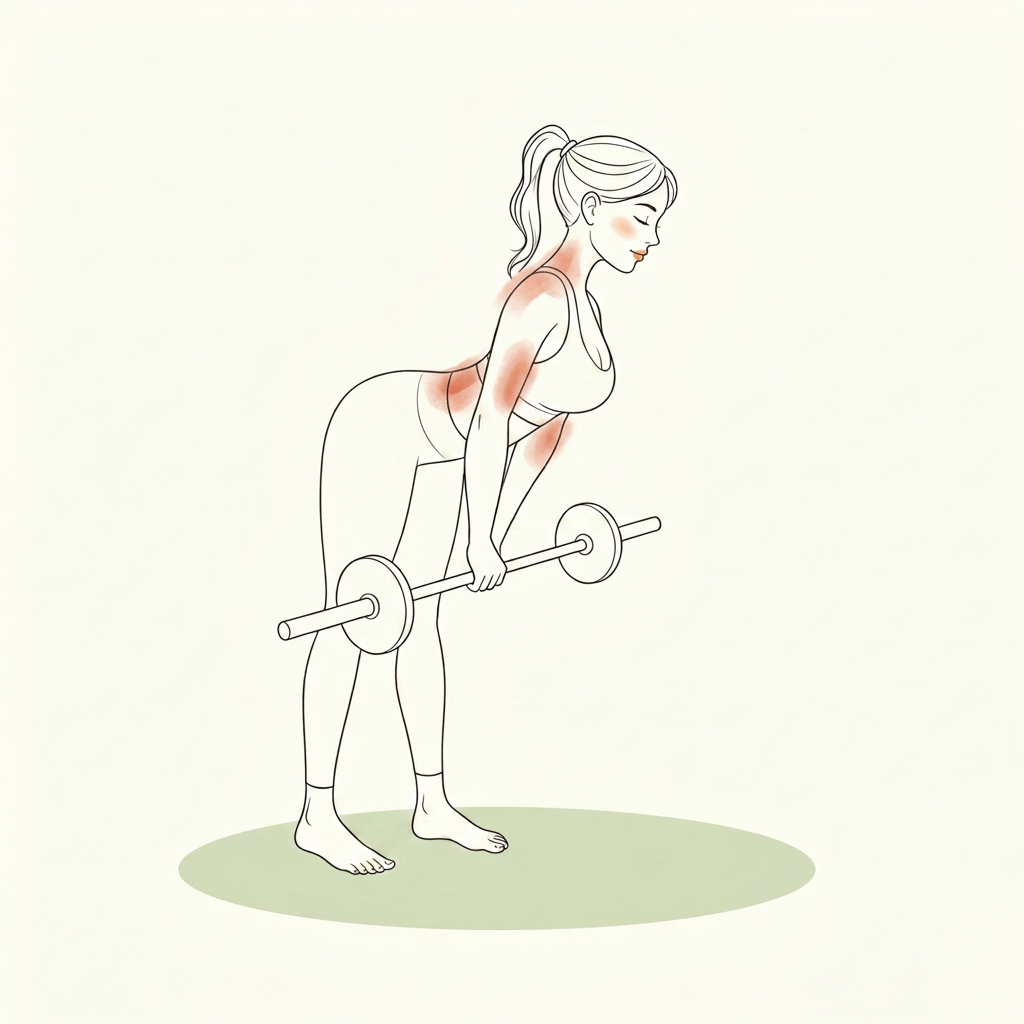 Illustration of Weighted Pull-Up or Bent-Over Row