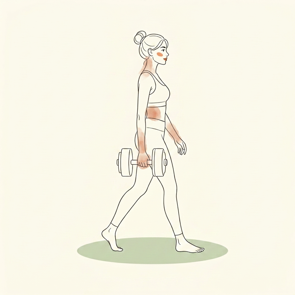 Illustration of Weighted Suitcase Carry